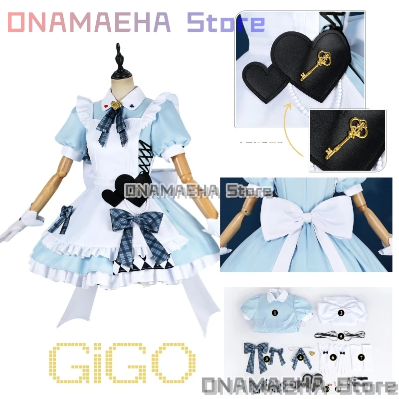 

Love Live u's GiGO Cafe Kousaka Honoka Minami Kotori Sonoda Umi фартук платье горничной униформа наряды аниме костюмы для косплея