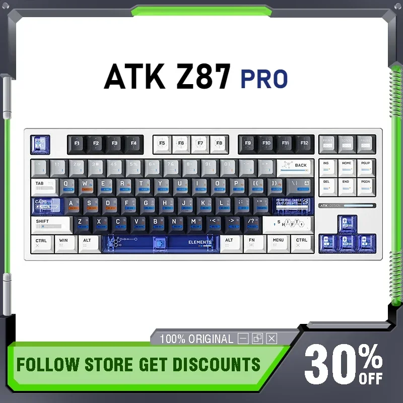 ATK Z87PRO Tri-mode Mechanical Keyboard Wireless Keyboard Semi-Aluminum Hot Swap Gasket Gaming Keyboard PC Accessories Game Gift