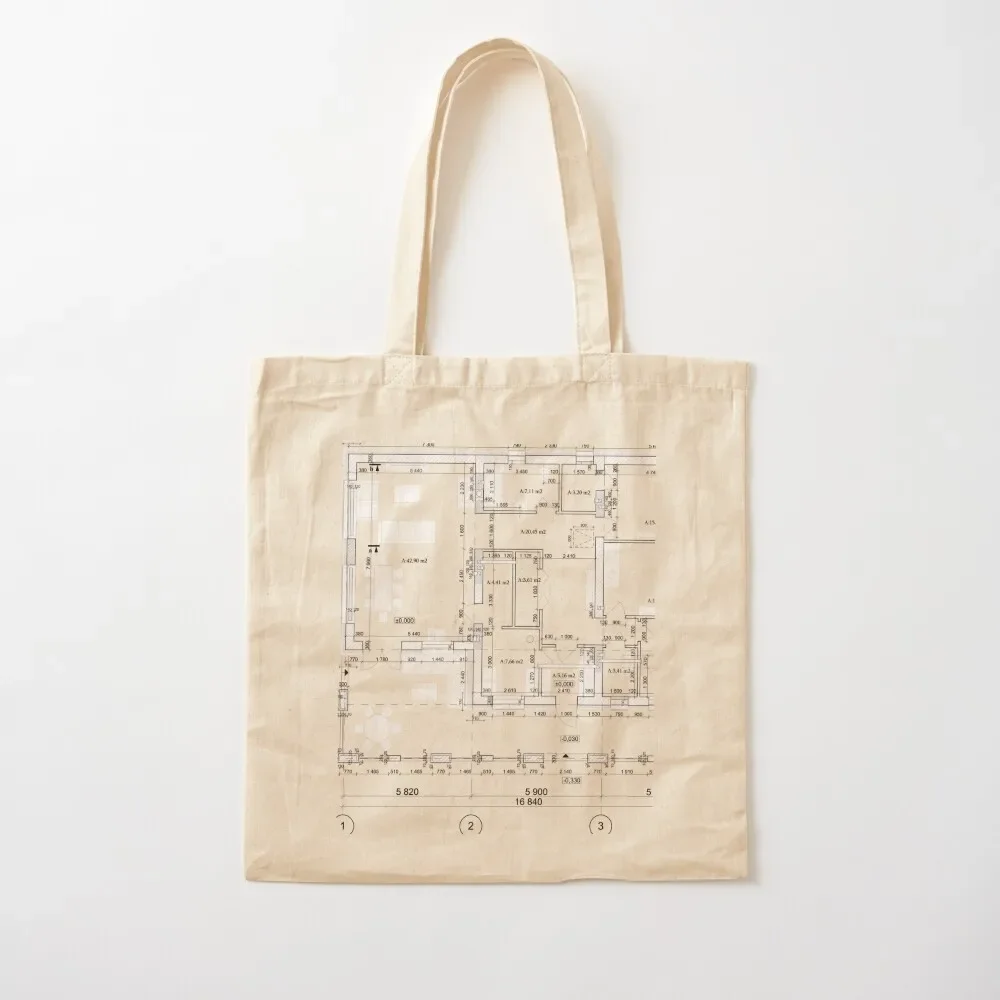 Detailed architectural private house floor plan, apartment layout, blueprint. Vector illustration Tote Bag