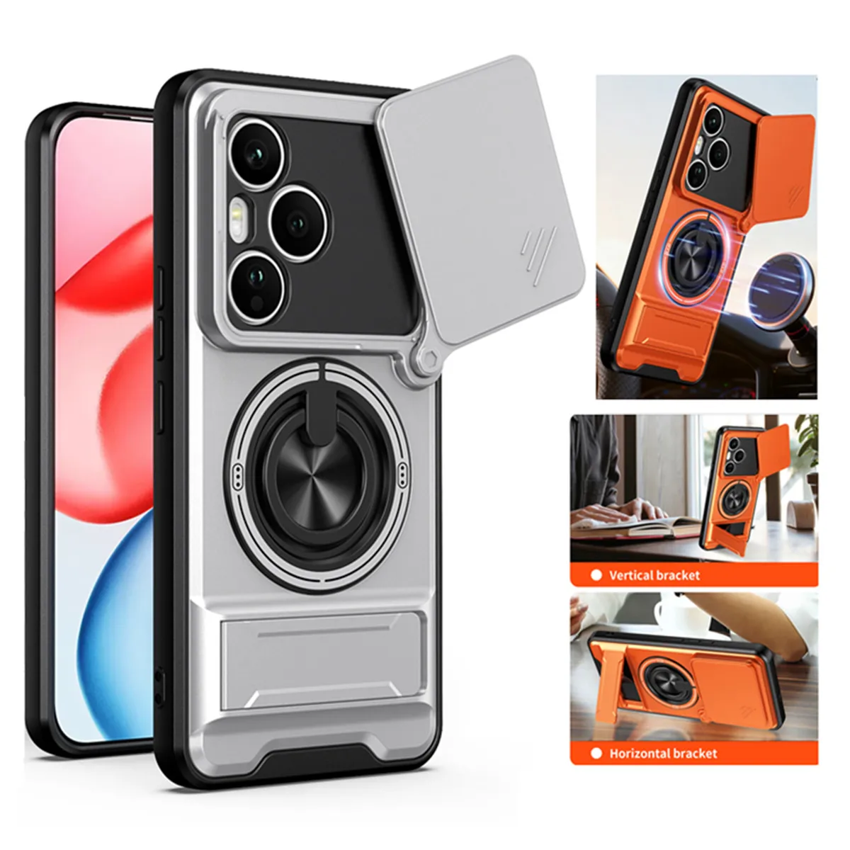 Schutzhülle für Honor 400 Pro, stoßfester Objektivschutz, magnetische Ringhülle, Fundas für Huawei Honor 400 Pro, kabelloses Laden