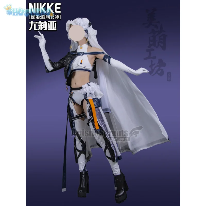 Yulia Cosplay Julia Costume  Anime Game N i k k e Yulia Halloween party sexy leather jumpsuit hat gloves prop set women uniform view 3