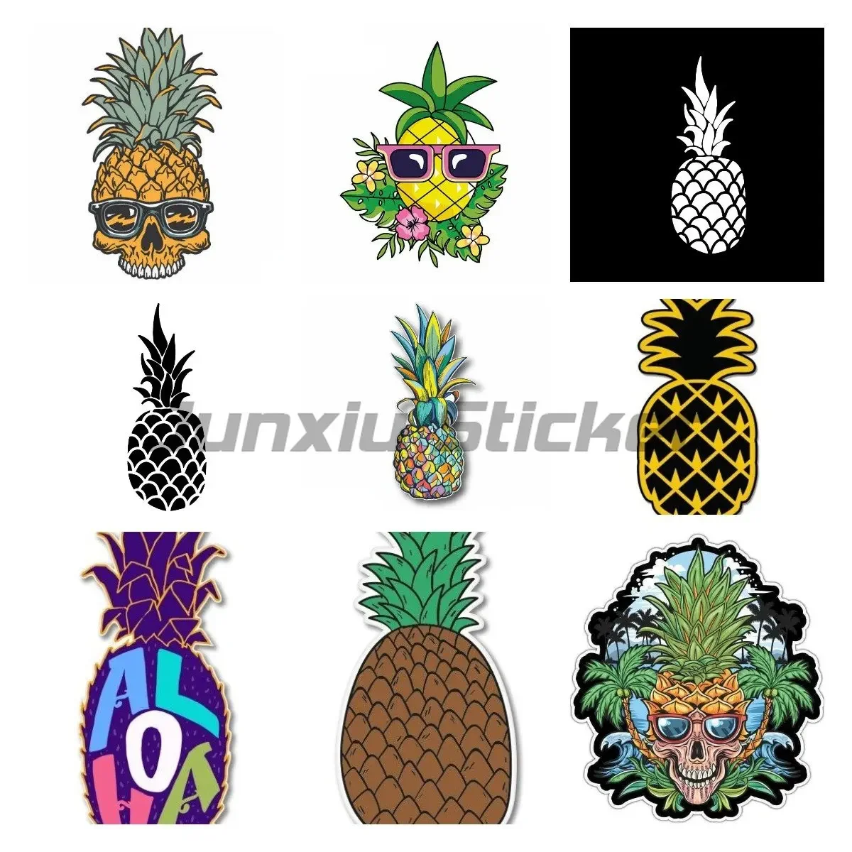 

Cartoon Pineapple Car Truck Decal Fashion Occlusion Scratch Waterproof 3D Vehicle Car Accessories Stickers