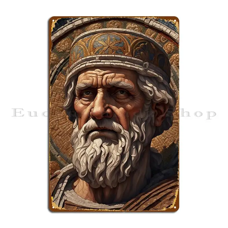 Wisdom S Mosaic The Byzantine Sage Metal Signs Club Club Home Party Customized Tin Sign Poster