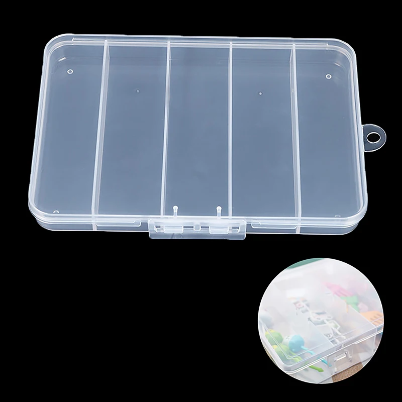 1 Pc Transparent Fruit Fork Storage Box PP Plastic Box Adjustable Children's Container Small Items Organizing Storage Box