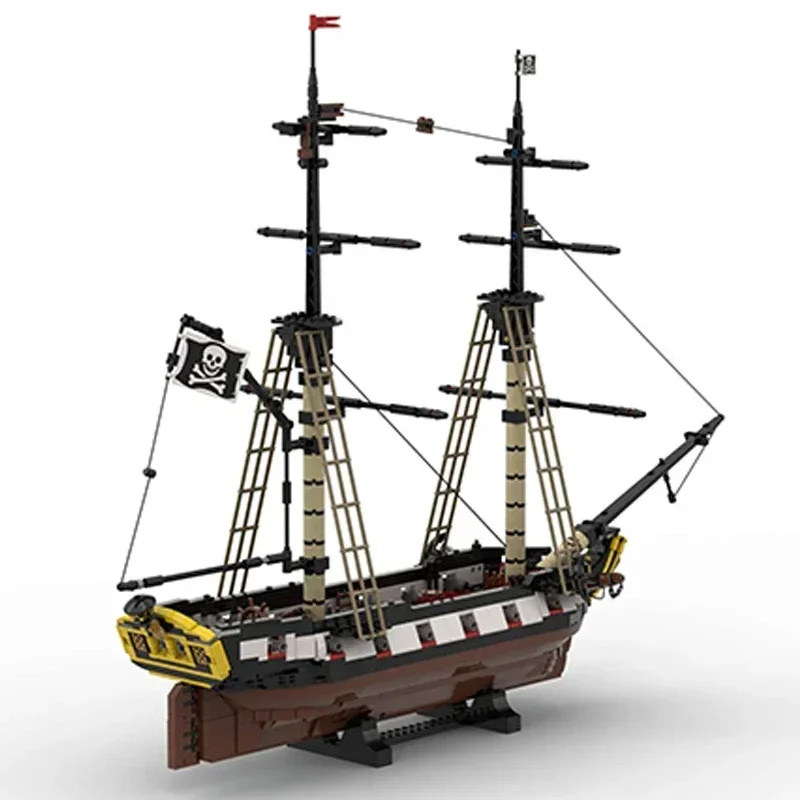 MOC-Briques de construction de modèle de bateau militaire, voilier Barracuda, blocs modulaires de technologie, cadeaux de jouets pour enfants, ensembles de bricolage, assemblage