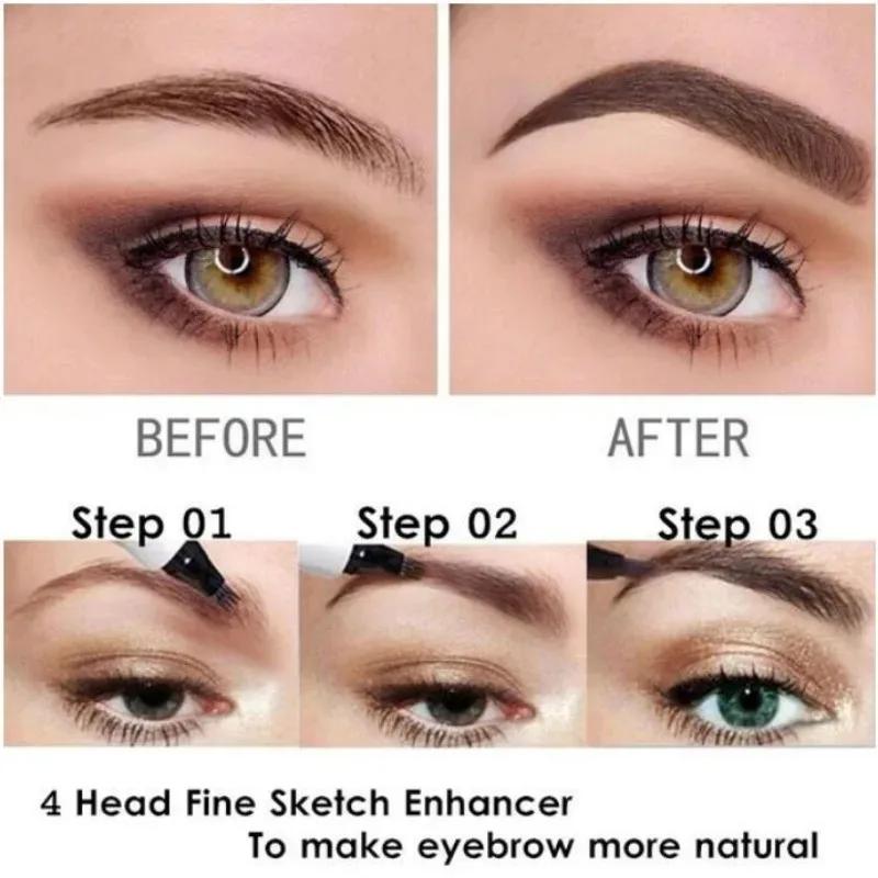 4Point Eyebrow Pencil Wild Durable Eyebrows Makeup Long Lasting Waterproof Liquid Microblade Exquisitely EyeBrow Cosmetic Nature