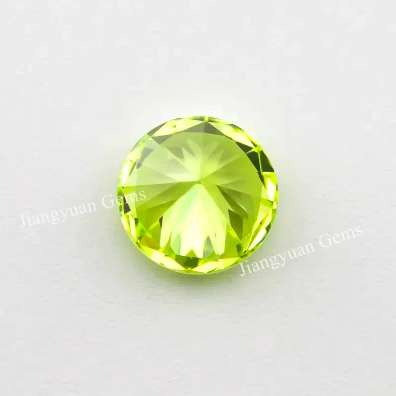 Größe 1mm~10mm Apfelgrüne Lose Zirkonia-Steine 5A Rundschliff CZ Synthetische Edelsteine für Schmuck – Detail 3