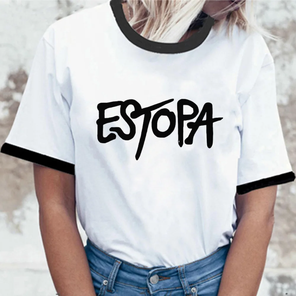 Estopa top women graphic streetwear Japanese Tee female manga 2000s clothing