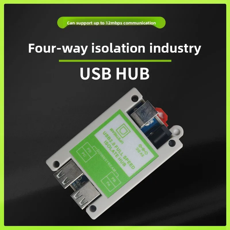

Quad USB Isolator USB HUB One-in-Four Module with Housing Industrial Anti-interference Anti-static ADUM3160