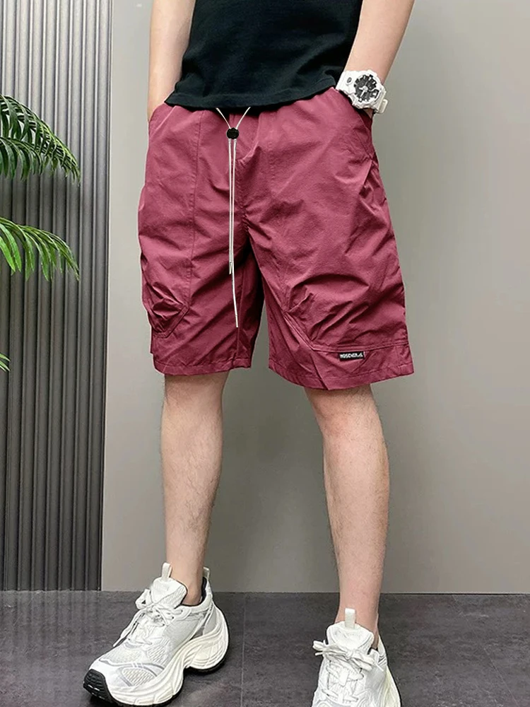 

American Sle Thin Simple Large ket Workwear Wide Leg orts Men Summer Large Size Loose Casual Straight Tube Five-Quarte...