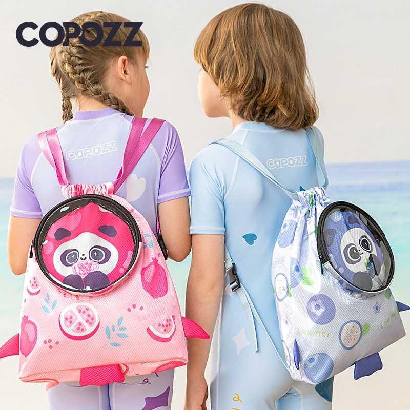 COPOZZ Child Waterproof Backpack Sports Bags Kids Boys Girls Swimming Backpack Combo Dry Wet Bags Camping Pool Beach Outdoor