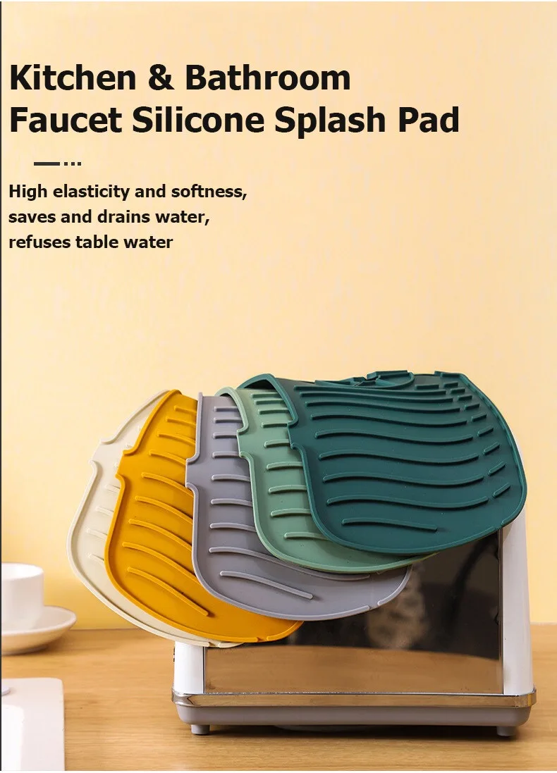 Faucet Splash-proof Silicone Pad Sink Splash Guard Kitchen Bathroom Countertop Protect Mat Heat Resistant Pad