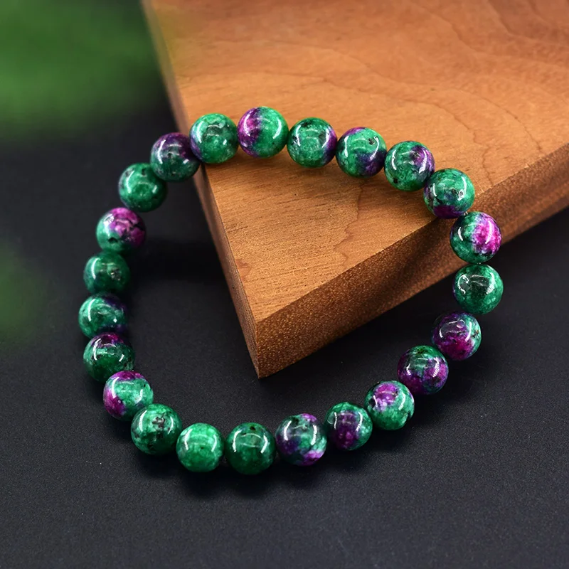 Pulsera de cuentas de piedra de zoisita Epidote Natural Original para hombre hecha de pulsera de piedra Natural genuina curación energética meditación de Yoga