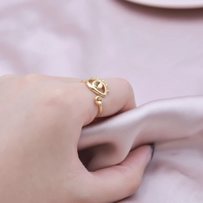 6 teile/los Vergoldet Edelstahl Basis Ringe Einstellungen DIY Blank Knuckle Ringe für Frauen Schmuck Charms Nie Verblassen Großhandel – Detail 3