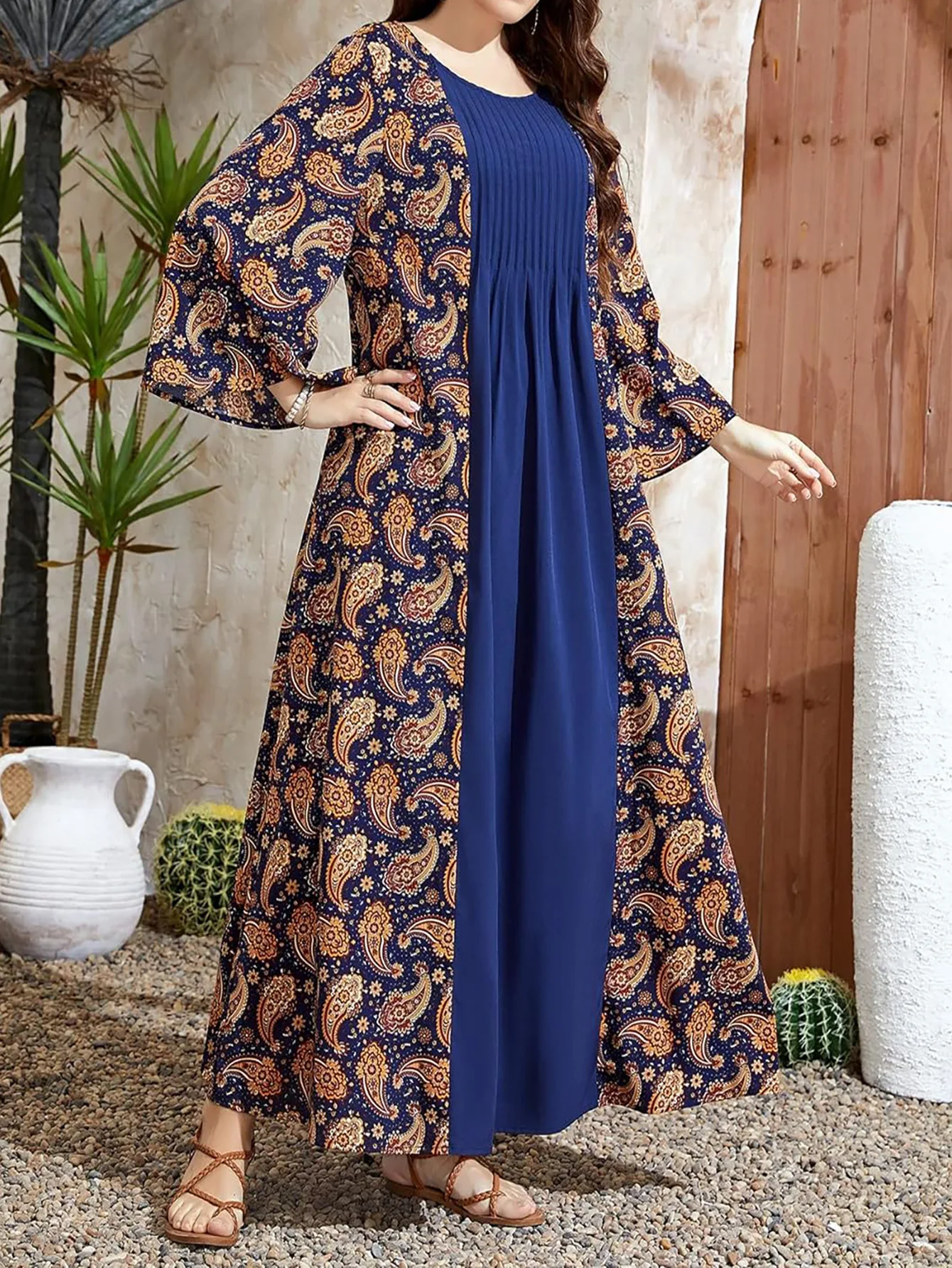 

Morocco Women Muslim Floral Print Maxi Dress Dubai Turkey Abaya Kaftan Caftan Marocain Femme Kebaya Saudi Arabic Islamic Gown