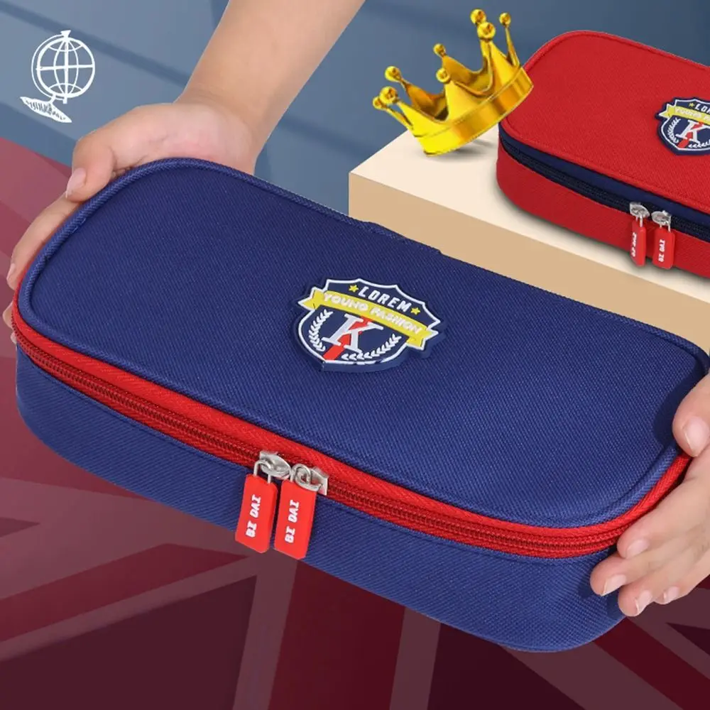 صندوق أدوات مكتبية على طراز إنجلترا حقيبة أقلام رصاص لتخزين سطح المكتب حامل أدوات مكتبية سعة كبيرة حقيبة أقلام رصاص مقاومة للماء أكسفورد