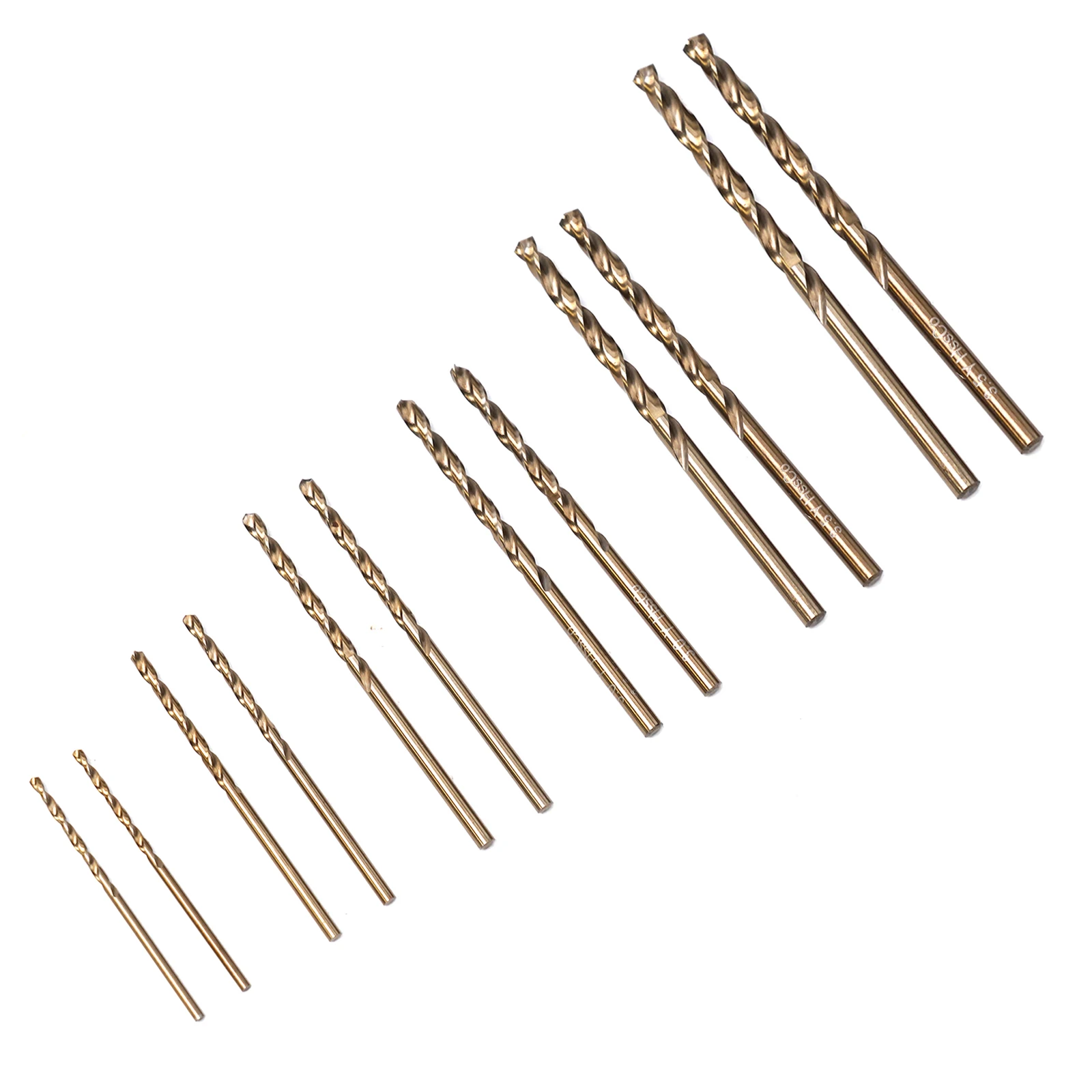 12 pz/set HSS M35 Punta da trapano al cobalto da 1mm a 3.5mm Punta da lavoro per piastrelle di vetro metallo cemento Punte da trapano professionali per muratura in acciaio inossidabile