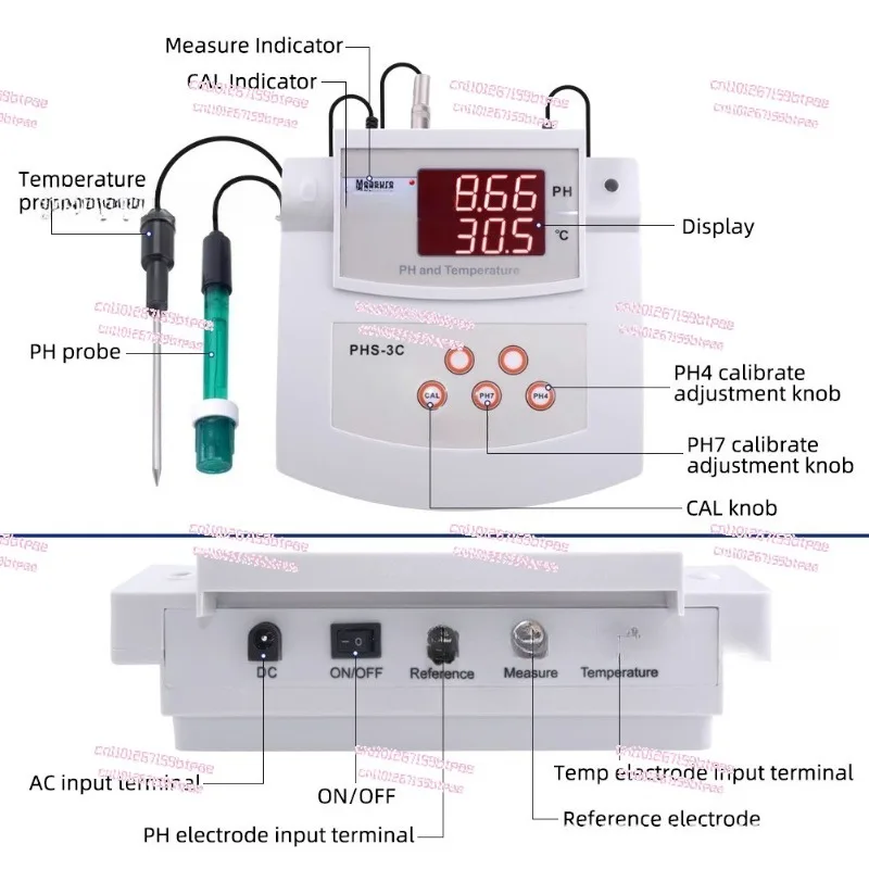 PHS-3C Benchtop High Accuracy Acidity Meter PH Test Pen Temperature Two-in-One Automatic Calibration Tester
