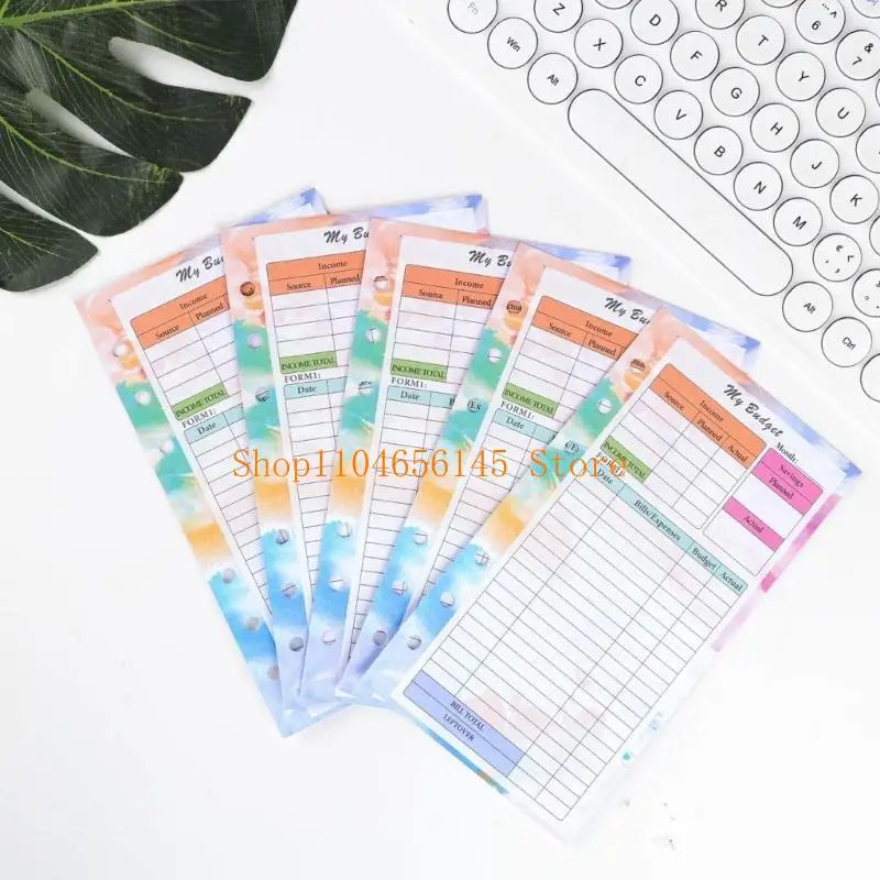 ルーズリーフリフィルペーパー罫線入りシート、予算/週間/月間シート、予算バインダープランナールーズリーフノートジャーナル用
