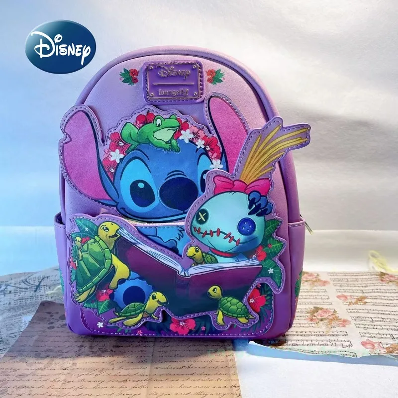 Disney Stitch New Mini Fashion Backpack Luxury Brand Original Loungefly Backpack3D Cartoon Cute Women's Backpack High Quality