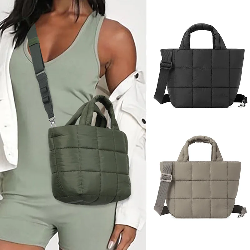

New Small Quilted Crossbody Bag Lightweight Shoulder Bag Women's Handbag Nylon Tote Bag