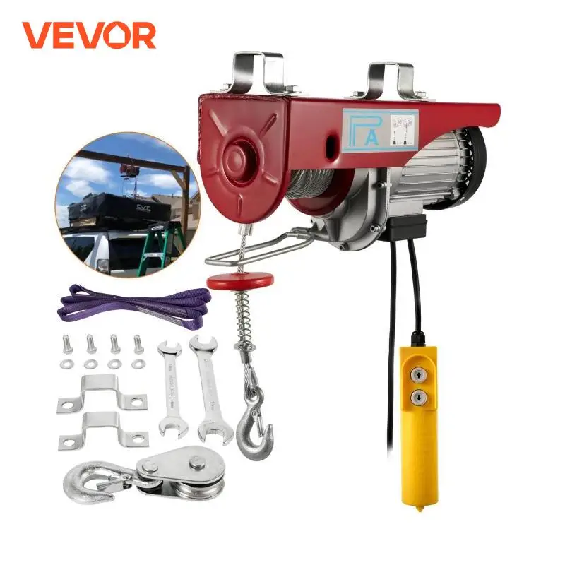 VEVOR Strumento di Sollevamento Elettrico, 220 V 100-800 kg PA400 Ascensore Paranco Elettrico in Ghisa e Alluminio per Sollevare Oggetti di Forma Regolare o Irregolare Come Pietre, Alberi, Falciatrici