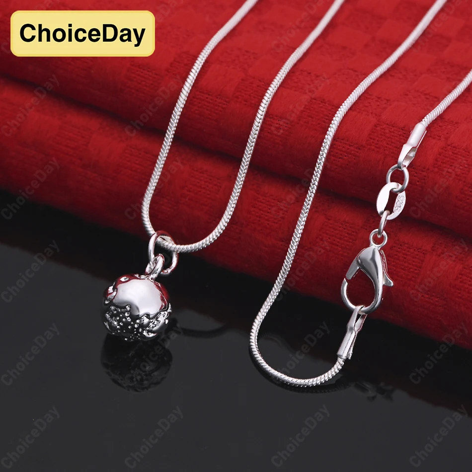 

ChoiceDay 925 Sterling Silver Delicate Ball Pendant Necklace for Women Engagement Jewelry Party Accessory Gift Charm