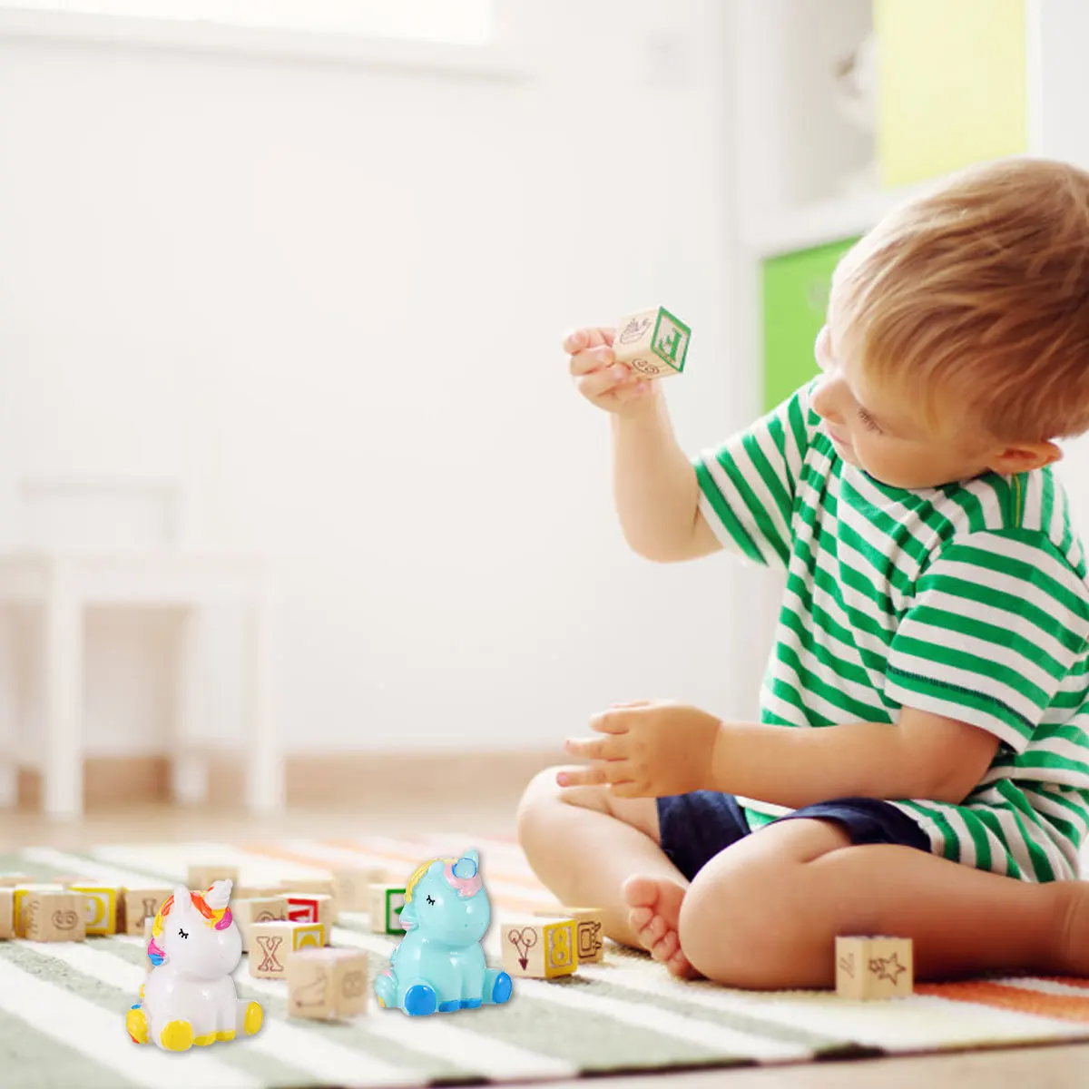 

8Pcs Moss Micro Landscape Unicorn Resin Decor for Fairy Garden Miniature Craft Ornament Kids Room Table Fish Tank Cistern