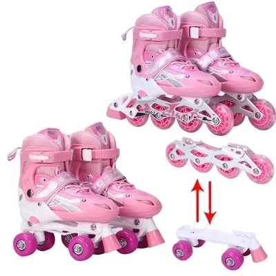 

Adjustable Inline Roller Quad Skates Single row/Double row Skates adjusted