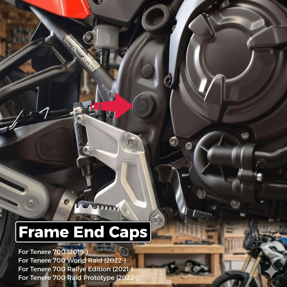 Tapones de chasis para YAMAHA TENERE 700 Tenere700 World Raid Rallye Edition, accesorios, tapón para orificio del cuadro, tapa de cuadro