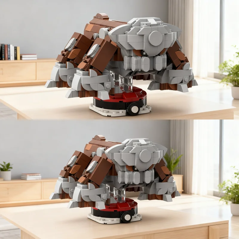 864pcs MOC BrickHeadz Heatran Model Building Blocks Christmas Gifts Construction Toys Brick Collection Creative Birthday Display