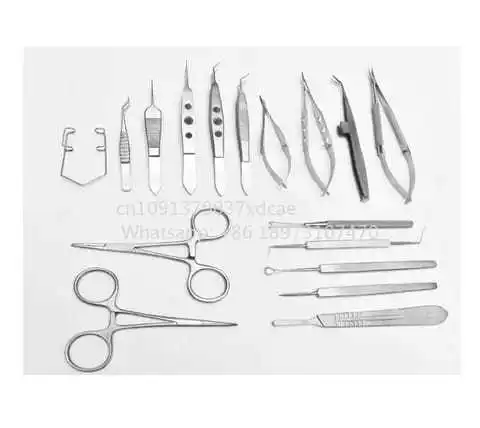 2026 NEW Azicon's 17-Piece Ophthalmic Surgical Instrument Set Eye Surgery Micro Scissors . Holder Forceps Speculum Kit