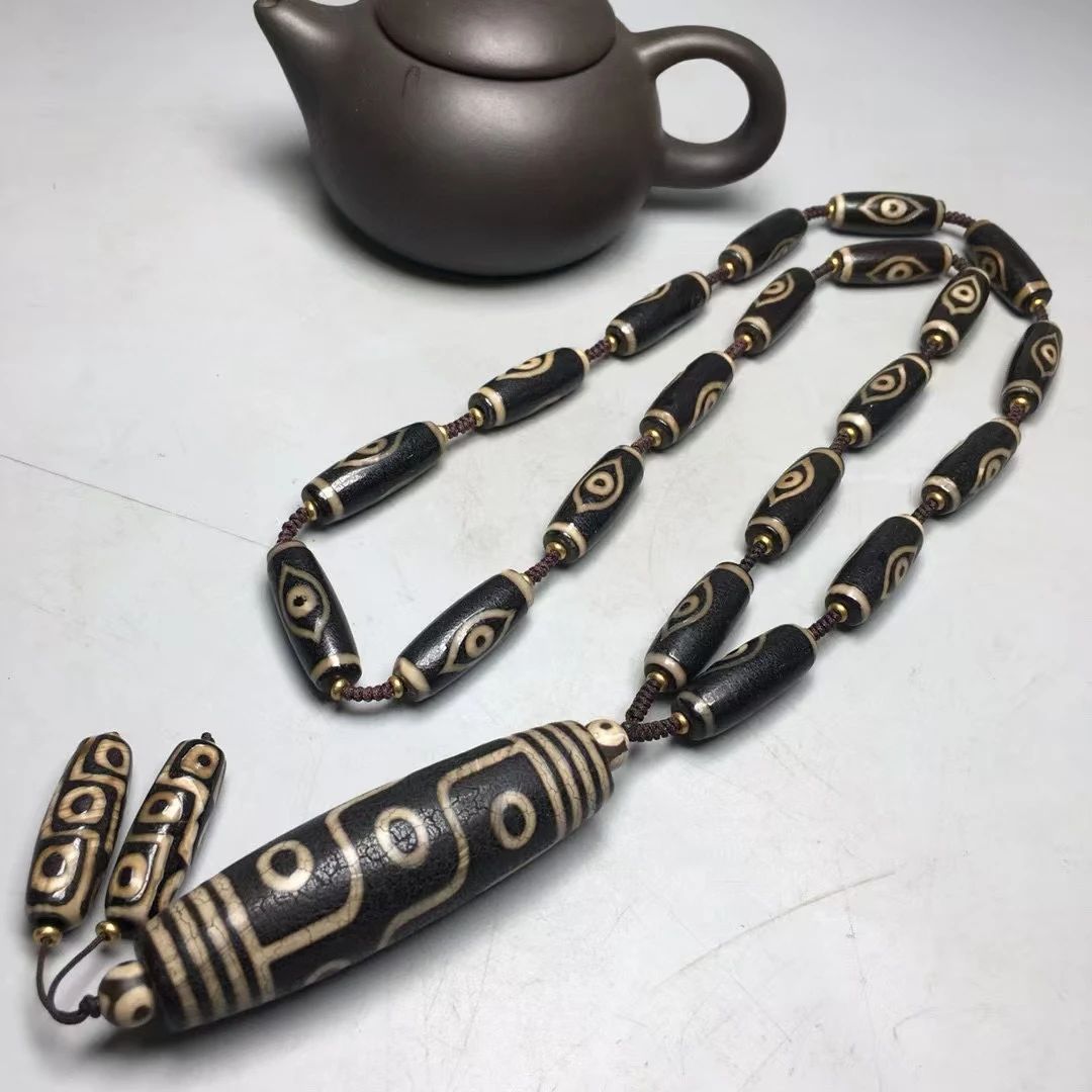 

Vintage Phoenix Eyes Beads Hanging Home Ornament Amulet 9 Eyes Pendant Tibetan Dzi Bead Mascot Lucky Talisman
