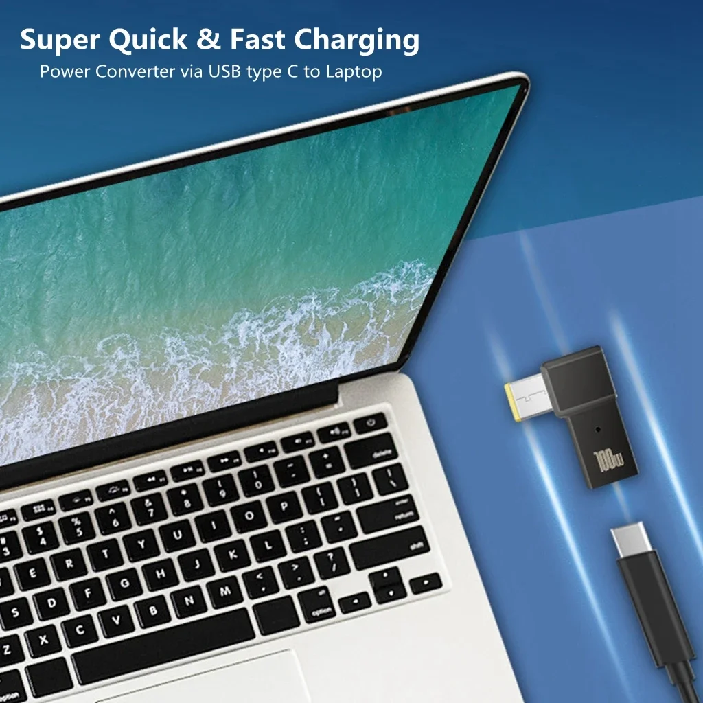 100W USB Type C Fast Charging Adapter Plug Connector Universal USB C Laptop Charger Converter for Dell Asus Hp Acer Lenovo