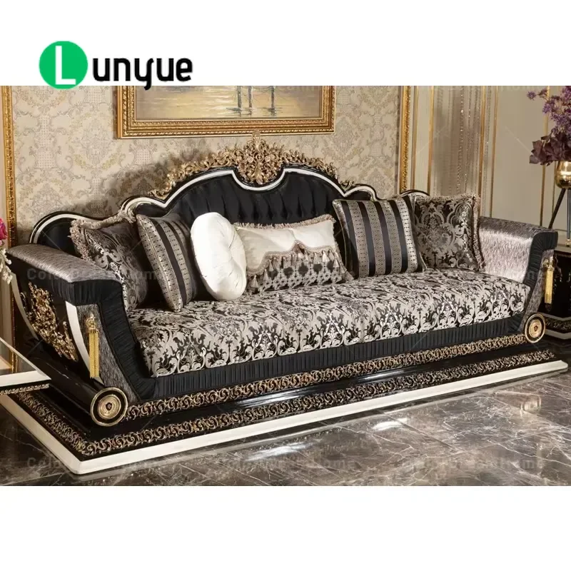 Luxury Antique Traditional Hand Carved Sofa Set High Quality Living Room Furniture Classic Design Elegant Home Decor