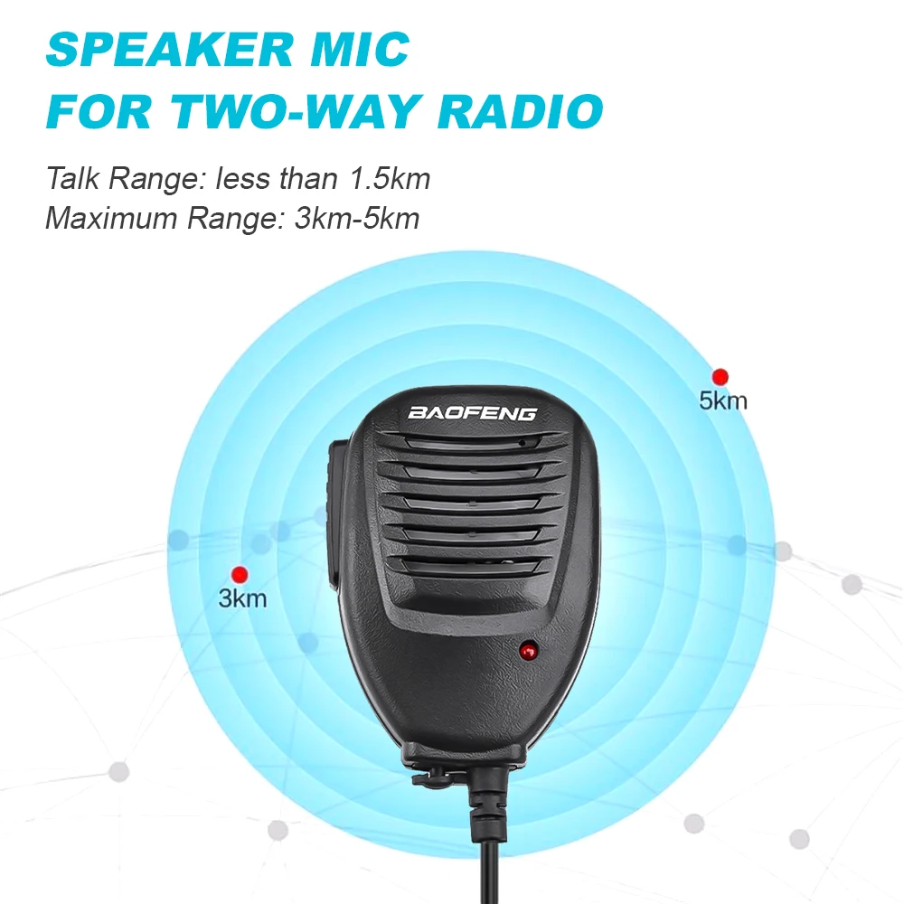 100% Baofeng Walkie Talkie Microphone Speaker Dual PTT For Baofeng Ham Radio Mic BF888S UV82 UV5R Two Way Radio Accessories