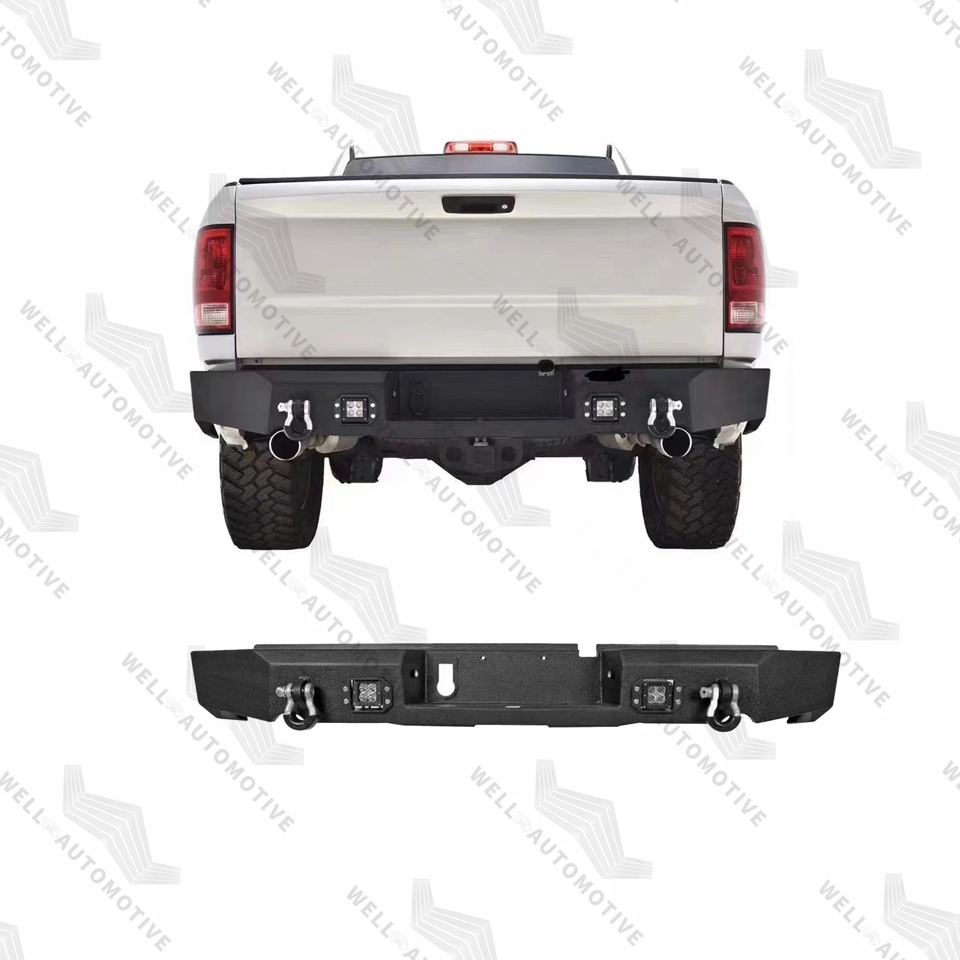 Factory wholesale auto rear bumper abs plastic black rear bumper for ram 1500 2016