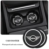 2pcs Non-slip Car Water Cup Pad Coaster Rubber Mat Bottle Holder Interior Anti-skid Cup Holder For Mini Cooper One R50 R52 R53