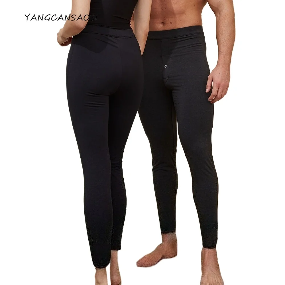 

Мужские и женские осенне-зимние новые стильные утепленные леггинсы из натурального шелка шелковицы со средней талией, облегающие ветрозащитные теплые леггинсы