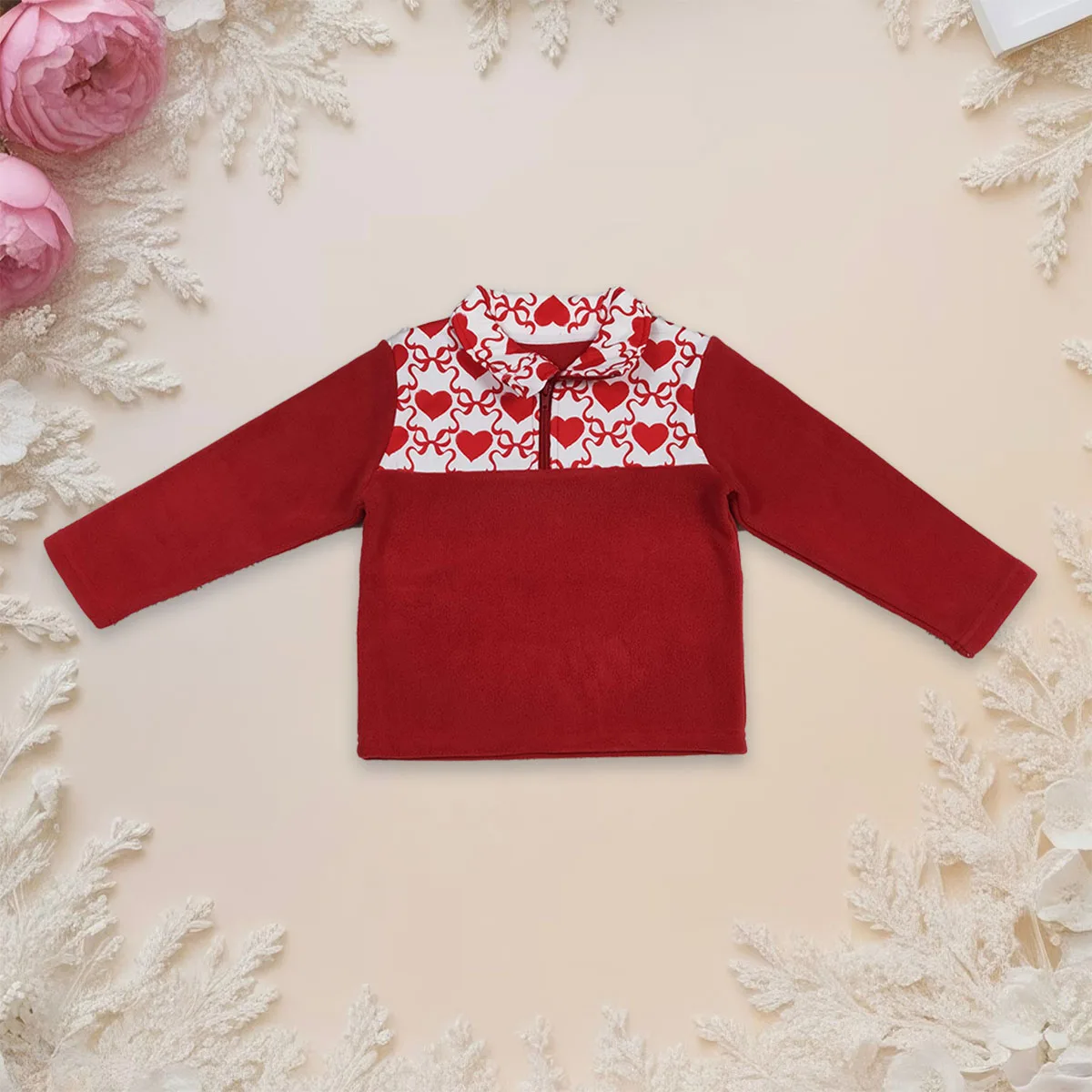 

Baby Girl Valentines Long Sleeves Zipper Pullover Top Children Toddler Bows Hearts Sweater Tops Cardigan Shirt Jackets Wholesale