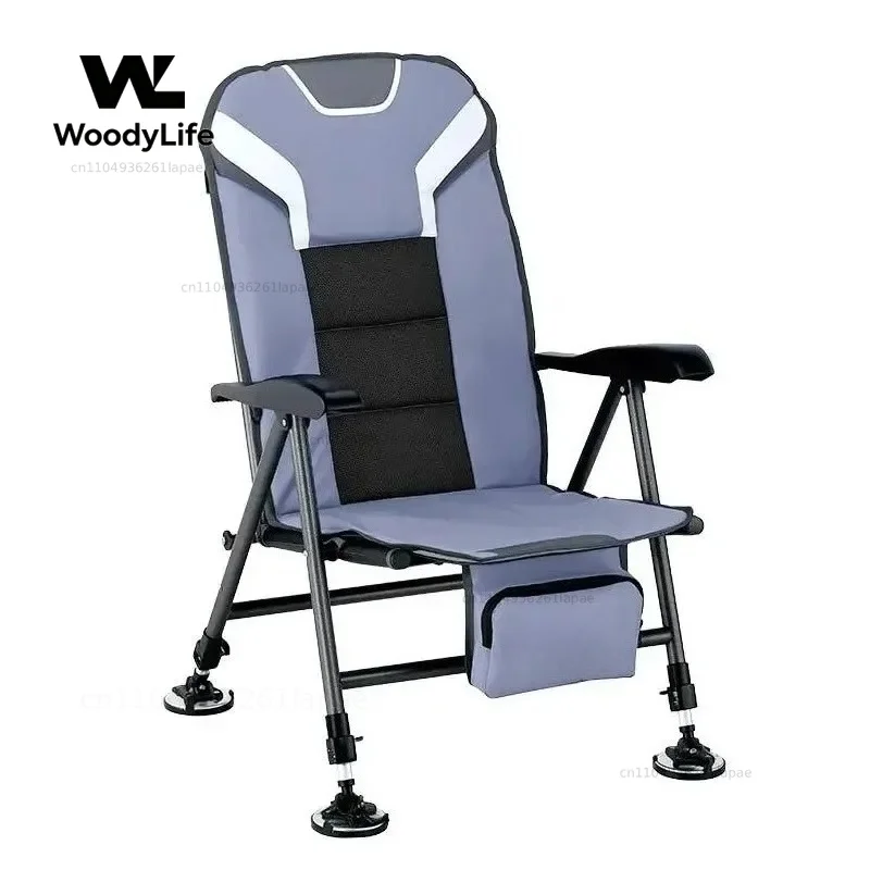 Modern Simple Fishing ChairFull Floor Type Folding Liftable Ergonomic Beach Chair Multifunctional Outdoor Furniture