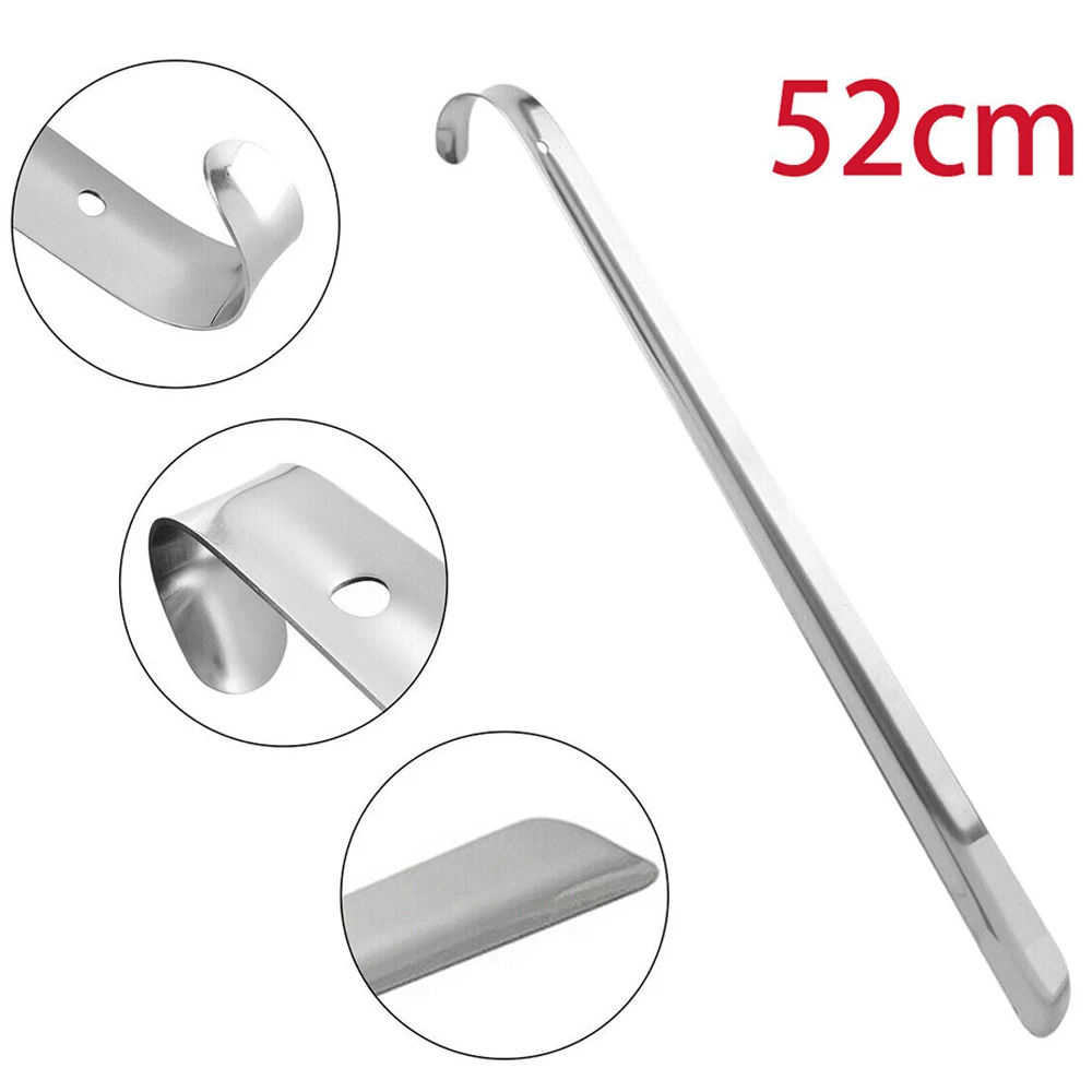 52cm calzascarpe Extra lungo in acciaio inox argento metallo scarpe Remover calzascarpe sollevatore Aid Slip Shoe Pull Tool 42cm