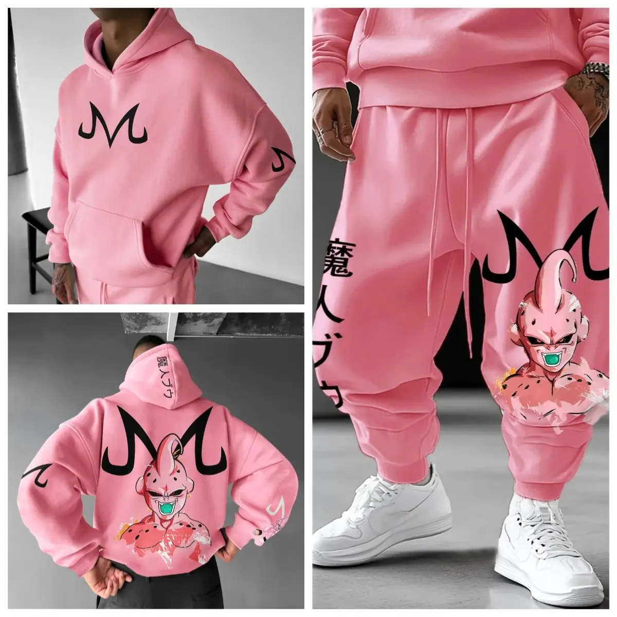 2027 Dragon Ball Men's Suit Sportswear Majin Buu Spring Autumn and Winter Japan Anime Jogger Suit Harajuku Fashion Suit