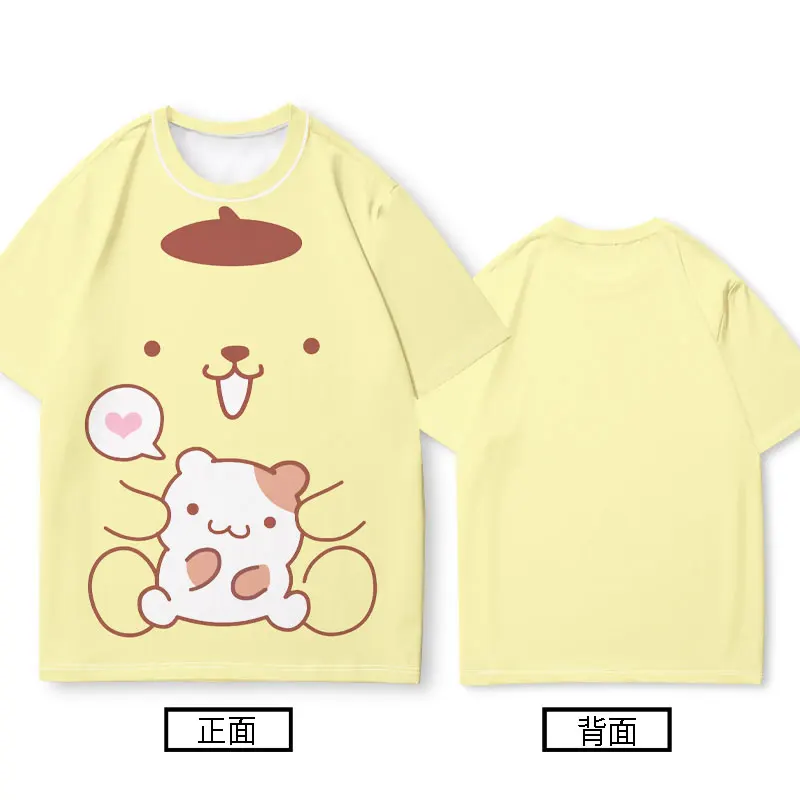 Pudding Dog Short Sleeve T-shirt Girl Small Loose Sanrio Cartoon Cute Summer Dress Girl