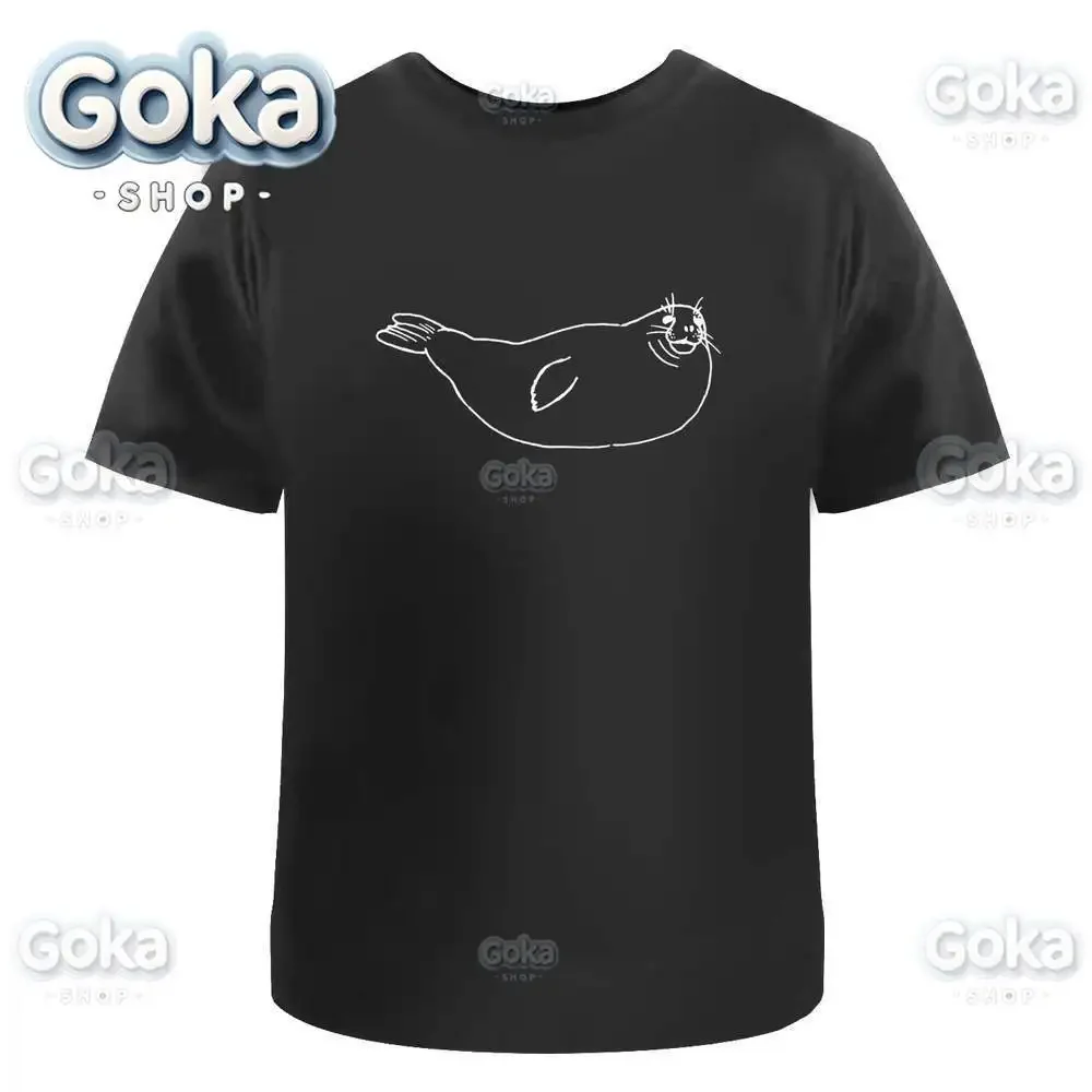 Seal Graphic T Shirts Mens Clothing New in Tops & Tees Cotton Women Printed T-shirt Y2K Clothes Cute Funny Tshirt