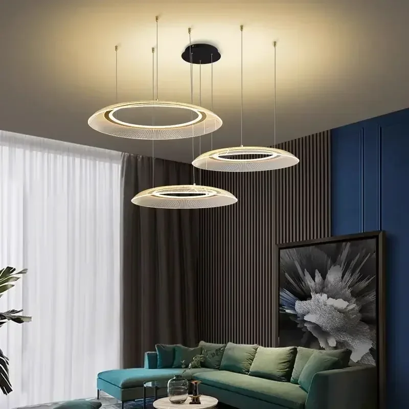 Nordic Living Room Chandelier Modern Simple Bedroom Light Luxury Ring Pendant Lights Creative Personality Art Designer Lamp