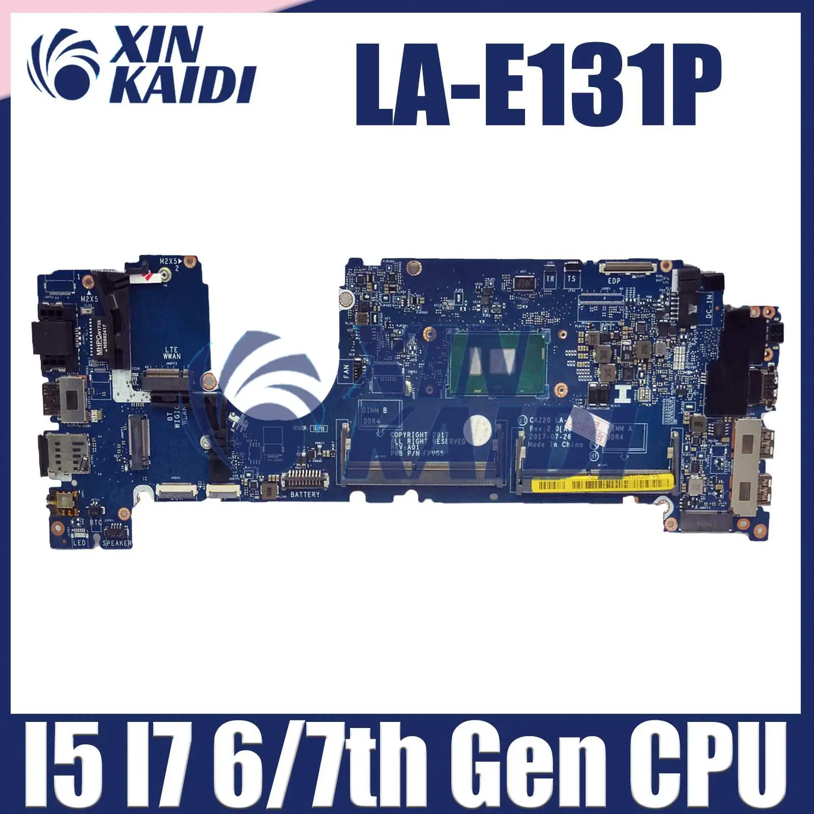 

Notebook Mainboard For Dell Latitude 7480 LA-E131P E7480 0CXWHP 08FCRX 0F48ND Laptop Motherboard I5 I7 6th 7th Gen CPU