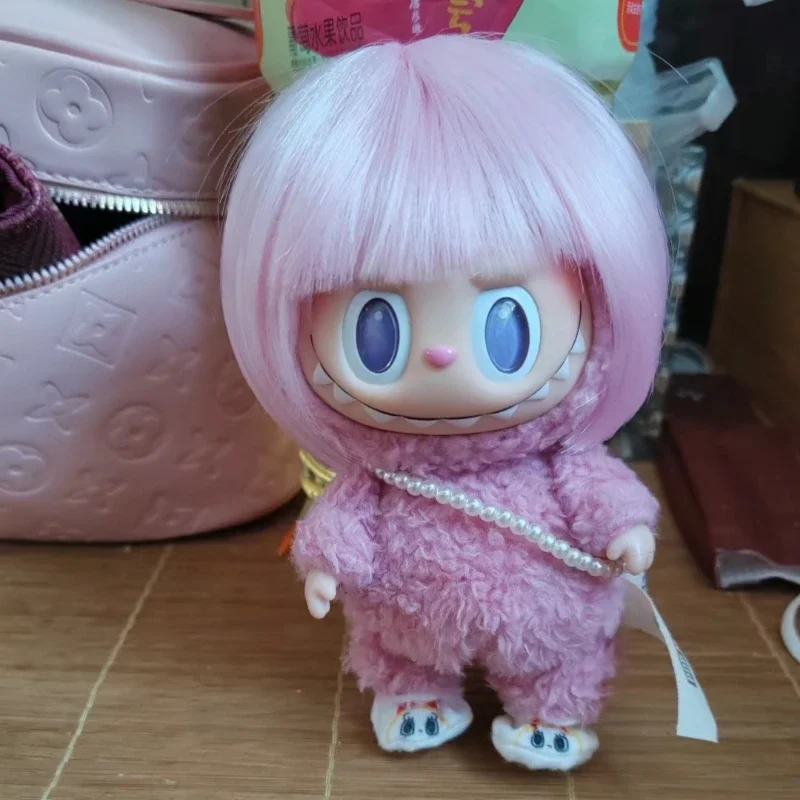 شعر مستعار للدمية من الألياف ذات درجة الحرارة العالية شعر BJD متين لدمية لابوبو 22-23 سنتيمتر لتزيين محيط الرأس