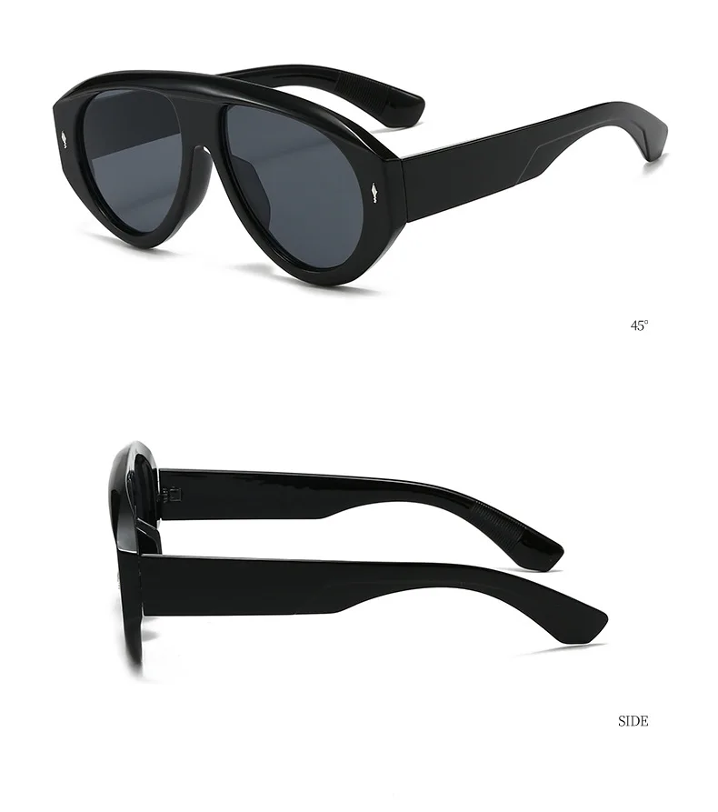 Vintage Übergroße Einteilige Sonnenbrille für Damen Neue Mode Nietenverzierte Ovale Sonnenbrille für Herren Schicke Outdoor Hip-Hop-Brillen – Detail 10