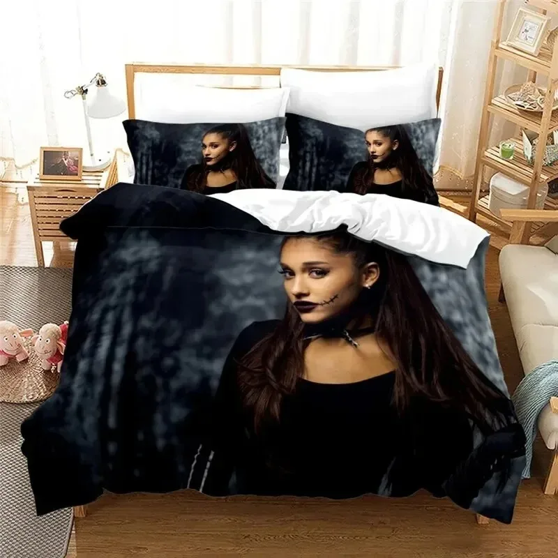 Fashion Sexy Girl Ariana Grande 3D Bedding Set Duvet Cover with Pillowcase Set Home Textile Bedclothes Twin Full Queen King Size